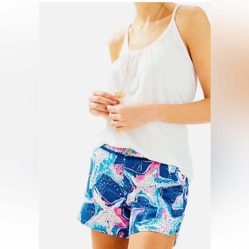 Lilly Pulitzer Adie Indigo Star Shorts Size 8